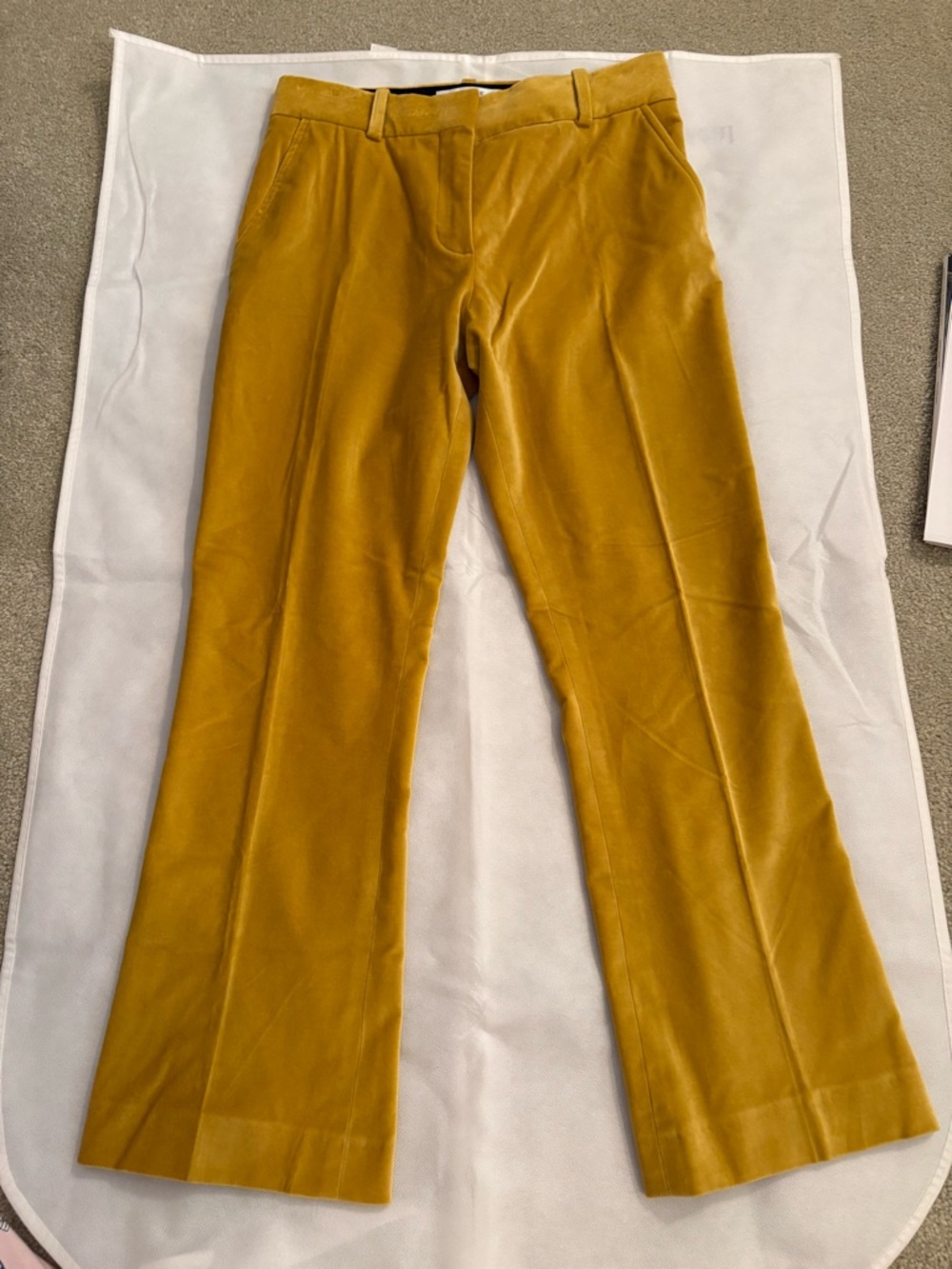 FRAME Mustard Yellow Velvet Trousers, size 2